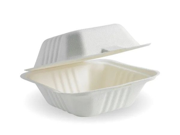 Sugarcane Clamshell Burger Box 6×6