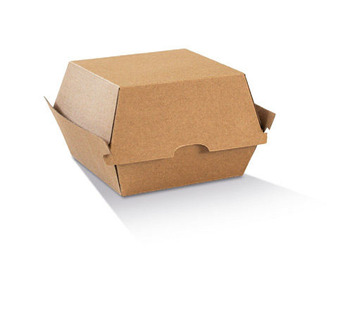 High Burger Box Brown Corrugated Brown Plain 200pc/ctn