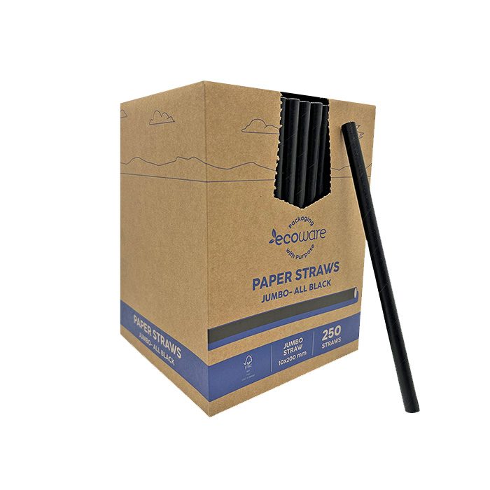 Paper Straw Jumbo All Black 2500pc/ctn - Image 2