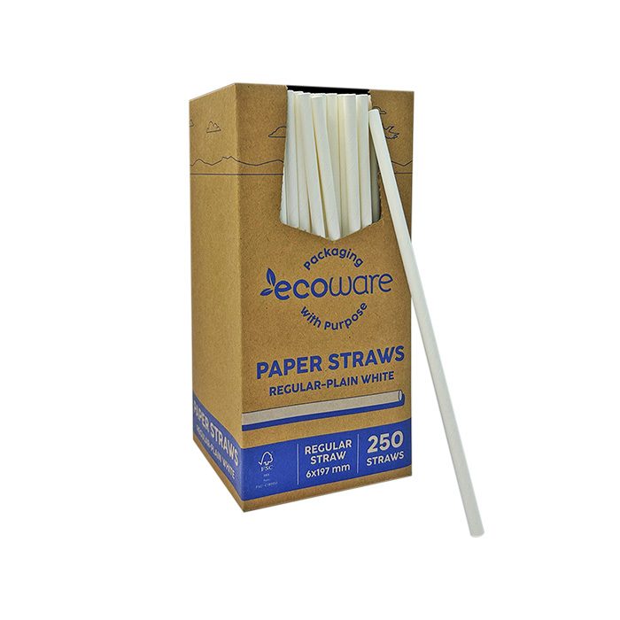 Paper Straw Regular Plain White 2500pc/ctn - Image 2