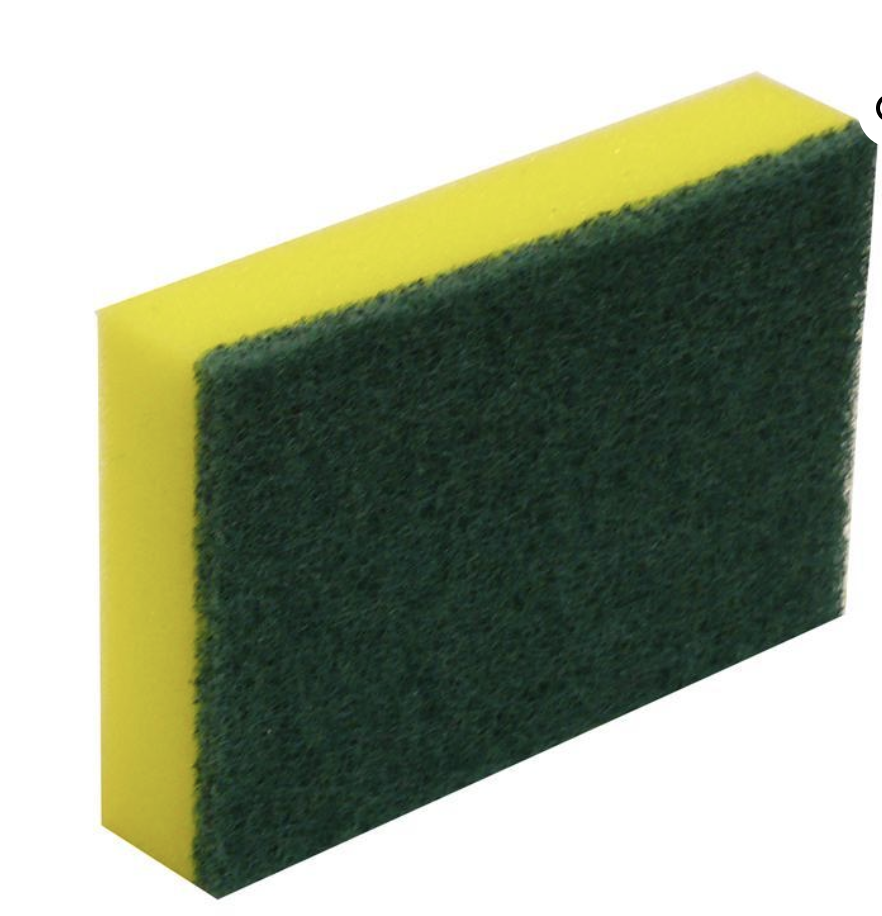 Green/Yellow Sponge Scourer Large 150x100x25mm 15-Pack