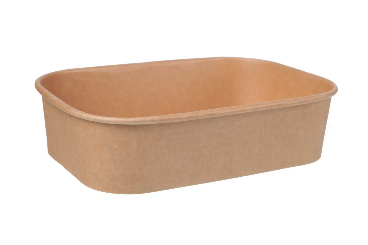 Kraft Rectangular Container 500ml 173x120x40mm 300/ctn