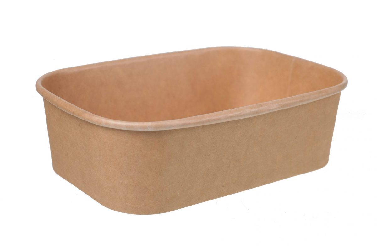 Kraft Rectangular Container 650ml 173x120x51mm 300/ctn