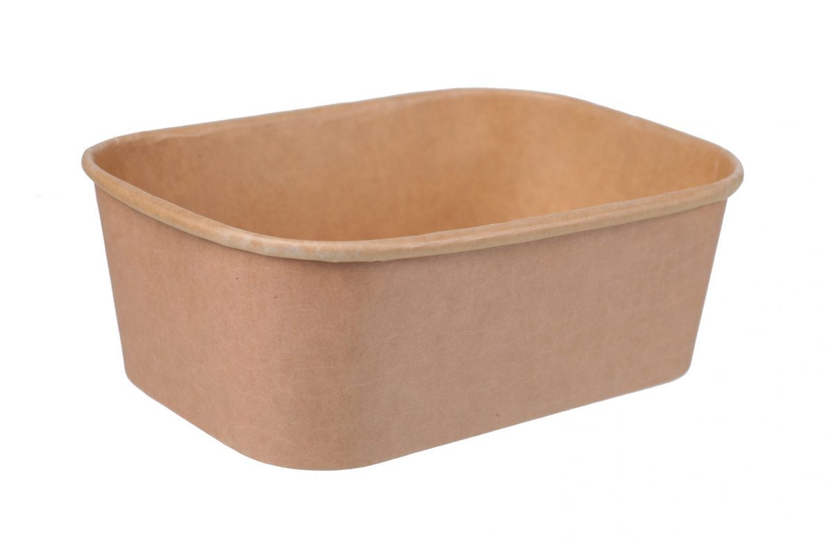 Kraft Rectangular Container 750ml 173x120x57mm 300/ctn