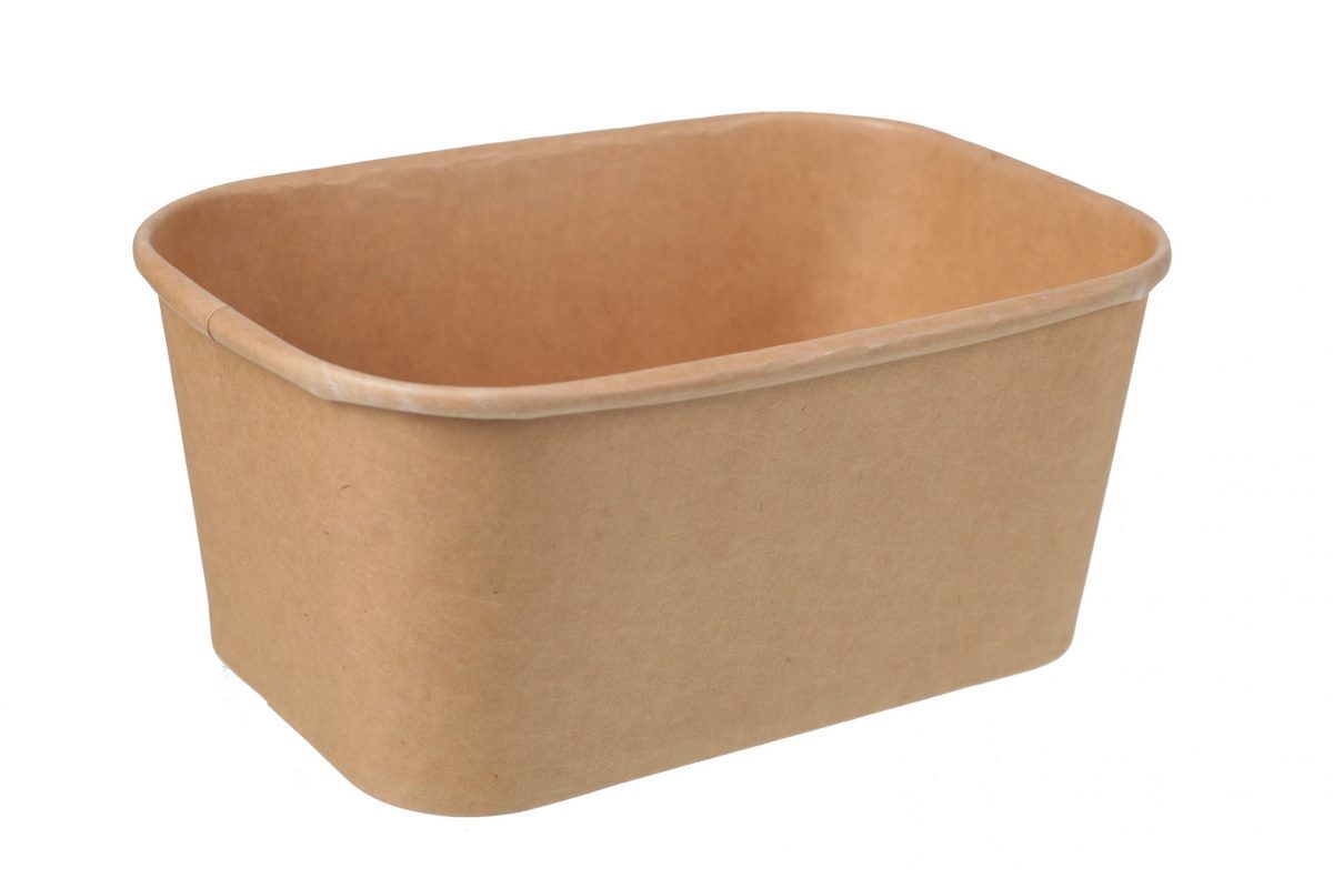 Kraft Rectangular Container 1000ml 173x120x75mm 300/ctn
