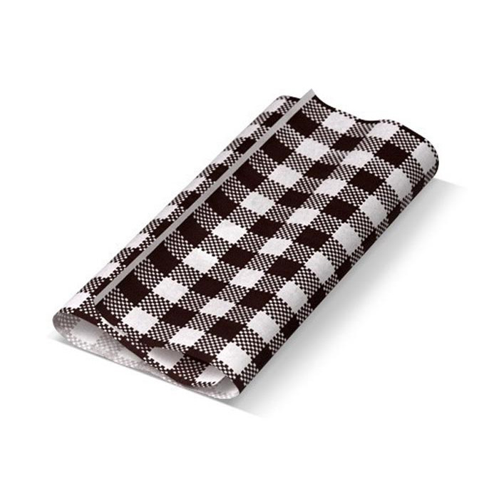 Gingham Printed Greaseproof Paper Black 190x300mm