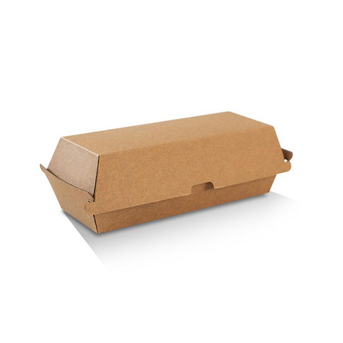 Hot Dog Box Brown Corrugated Plain 200pc/ctn